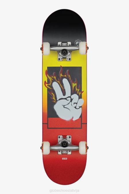 izgaismots 7,0 collu mini pabeigts Globe Brand melnā kļava/sarkana D2ZH178 skrituļdēļi